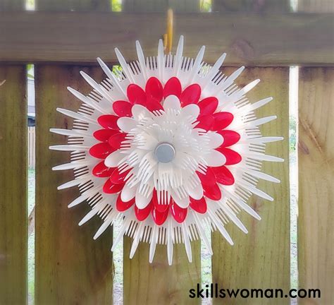 Repurpose Plastic Spoons Forks And Knives To Be Flower Wall Art
