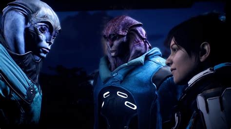Mass Effect Andromeda Sara Ryder Squadmates Jaal Ama Darav Runs