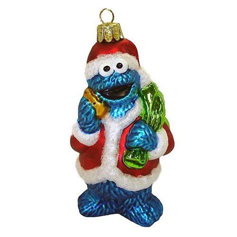 Sesame Street Cookie Monster Glass Christmas Ornament 5 Christmas