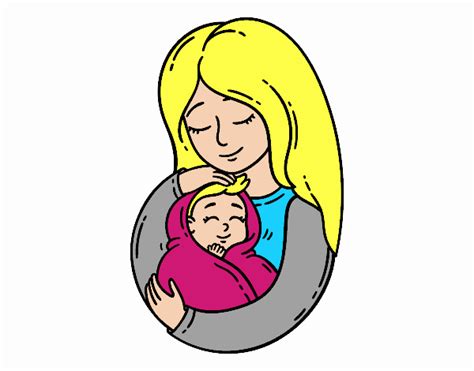 Dibujo De Una Madre Con Su Bebé Pintado Por En El Día 02 03