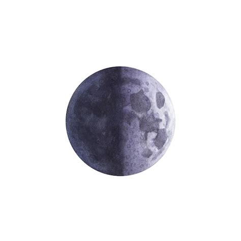 Premium Photo Watercolor Moon First Quarter Phase Isolated On White