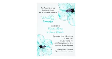 Tropical Blue Hibiscus Wedding Shower Invite Zazzle