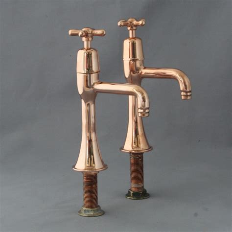 A Pair Of Vintage Copper Belfast Sink Taps Copper Kitchen Faucets