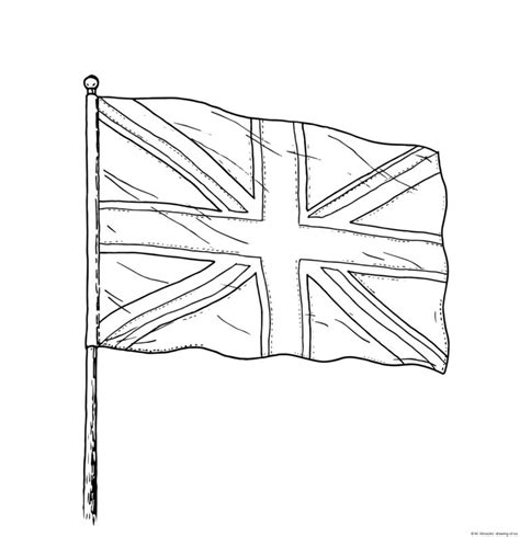 Drawing Of British Flag Line Art Illustrations