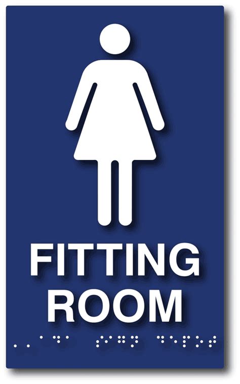 Womens Fitting Room Sign With Female Symbol Tactile Words And Braille