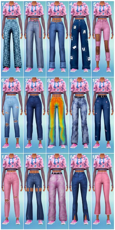 The Different Types Of Jeans Are Shown In Multiple Pictures Including
