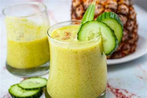 Creamy Pineapple Cucumber Smoothie My Chefs Apron