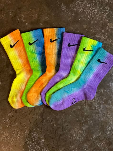 Custom Tie Dye Nike Socks Multi Color Handmade Tie Dye Etsy