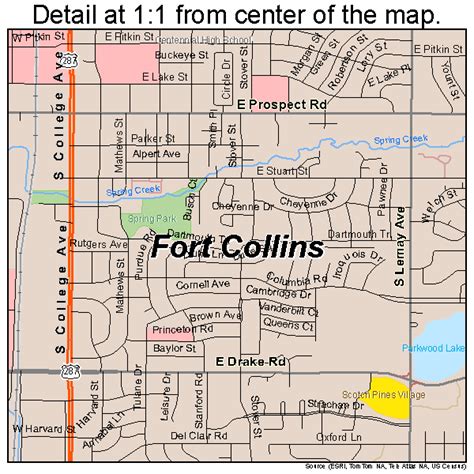 Fort Collins Colorado Street Map 0827425