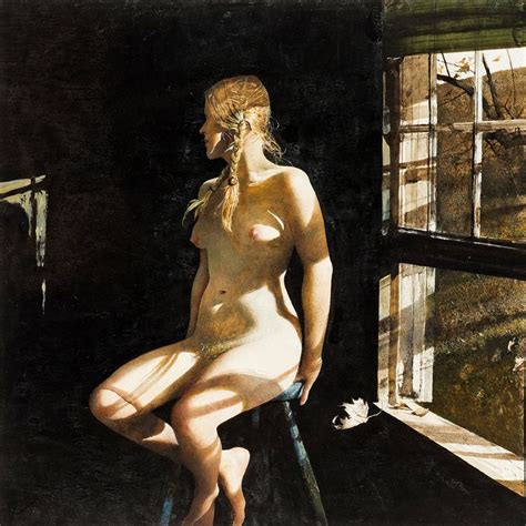 A Painting Of A Naked Woman Sitting In Front Of A Window