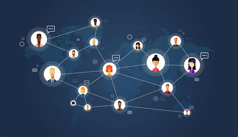 Social Network People Connecting All Over The World Vector Flat