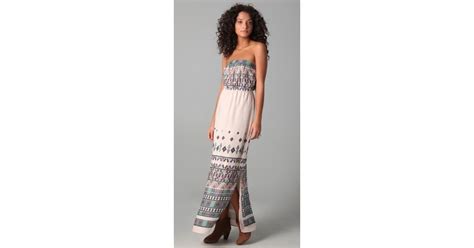 Lyst Twelfth Street Cynthia Vincent Strapless Maxi Dress In Natural