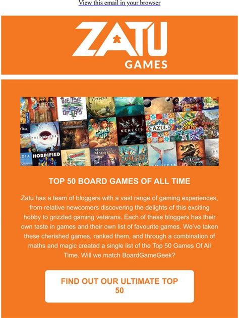 Zatu Games Top 50 Board Games Of All Time 🌟 Milled