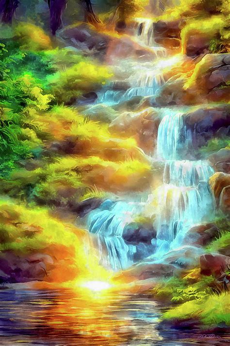 Stream Waterfall Digital Art By Michael Deweese Pixels