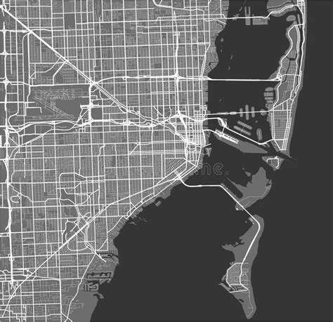 Mapa Da Cidade De Miami EUA Ilustração do Vetor Ilustração de