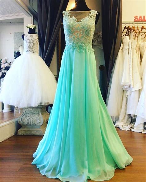 Prom Dressesprom Dressmint Green Illusion Sheer Back Prom Dress