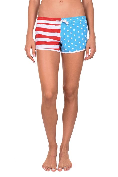 Womens American Flag Beach Shorts Tipsy Elves Cute Summer Outfits