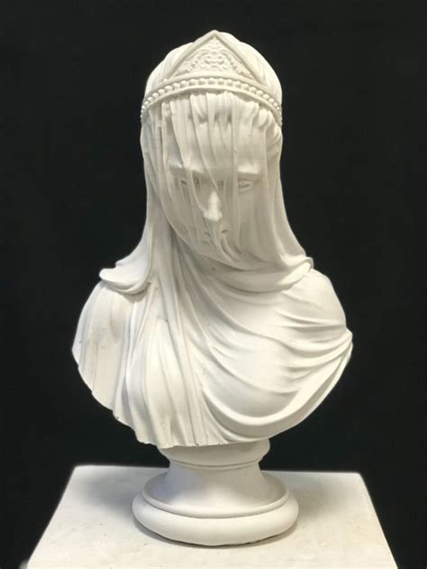 Veiled Lady Bust Sculpture Female Antique Art Statue In Etsy Bust