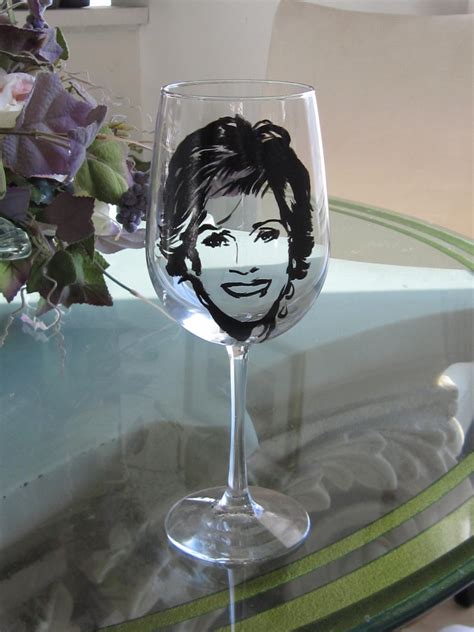 Hand Painted Wine Glass Jane Fonda Actress Writer Fitness Etsy