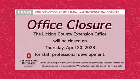 Extension Office Closure Licking County 4 H