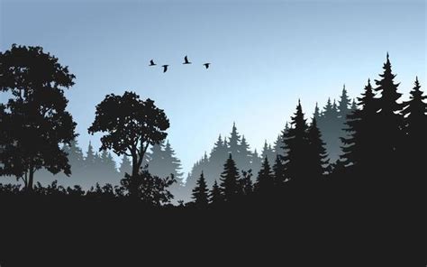 Forest Silhouette Vector Art Icons And Graphics For Free Download