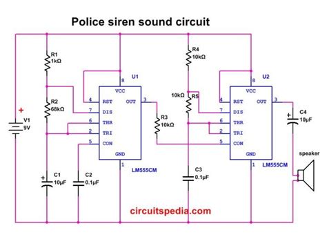 Simple Police Siren Circuit Electronic Siren Circuit Diagram Using