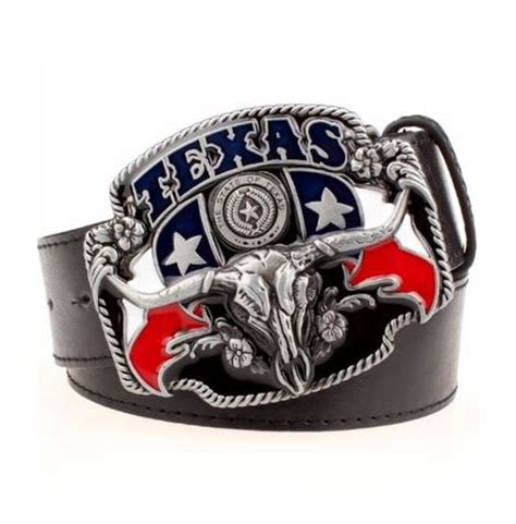 Steampunk Texas Bulls Head Buckle Belt I D010 Cowboy Style Leather