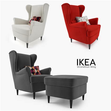 Elastic armchair wingback wing chair slipcovers home furniture protector cover @. 3d model ikea strandmon wing chair
