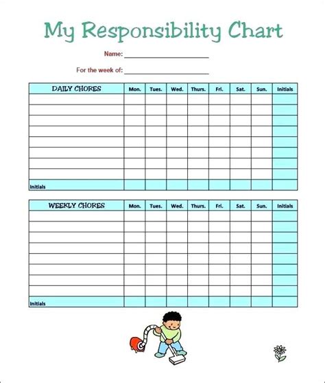 adult chore chart free printable template images and photos finder