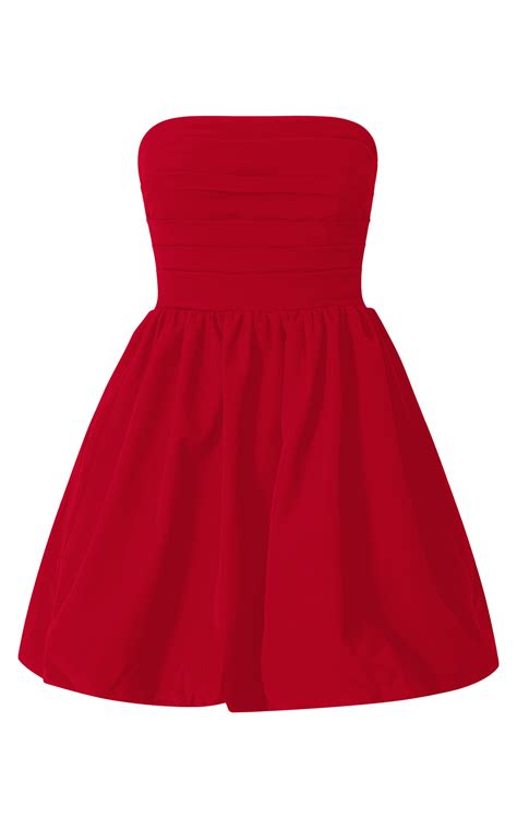 Shaima Mini Dress Strapless Dress In Red Showpo