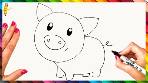 How To Draw A Pig Step By Step Pig Drawing Easy