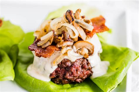 This burger with caramelized onions and mushrooms is my favorite. Mushroom and Onion Burger Wraps | Recipe | Keto mushrooms ...