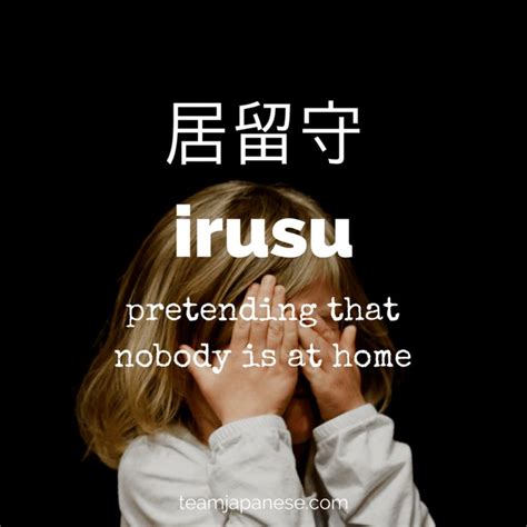 Irusu The Japanese Word For Pretending To Be Out When Somebody Knocks