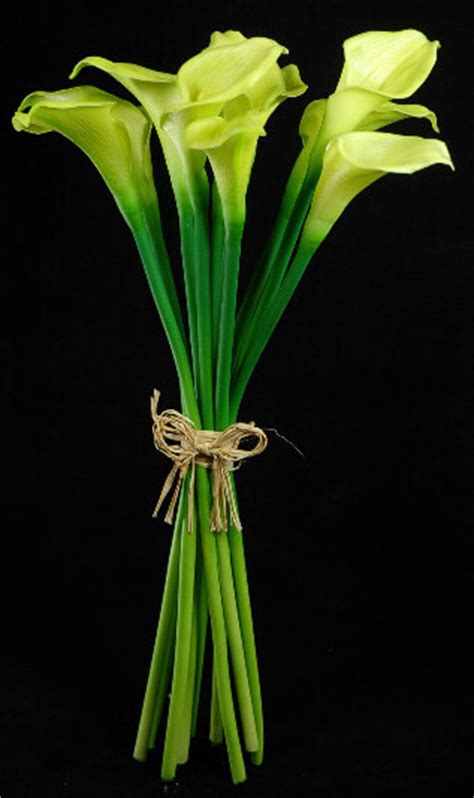 Real Touch Hand Tied Green Calla Lily Wedding Bouquet