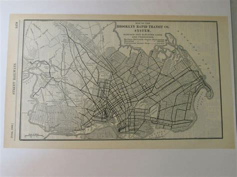 Original Map Of The Brooklyn Rapid Transit Co 1904 2040373088