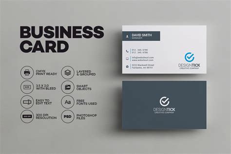 Sleek Minimal Business Card Business Card Templates ~ Creative Market