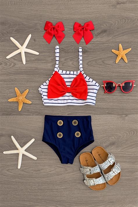 Sailor Stripe Swimsuit Set Striped Swimsuit Swimsuit Set Sailor Stripes