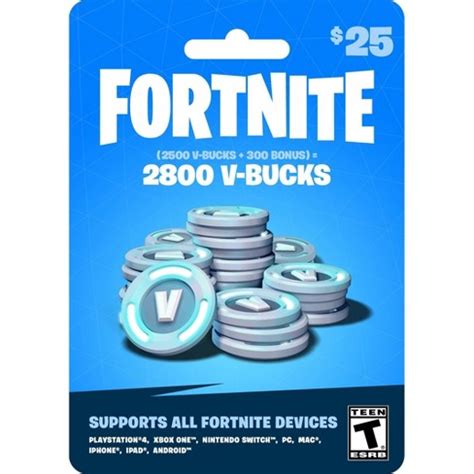 4.7 out of 5 stars 18. Fortnite: 2800 V-Bucks Gift Card : Target