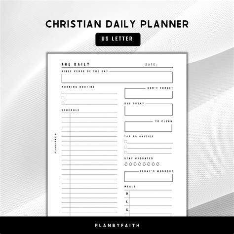 Christian Daily Planner Christian Planner Printable Bible Etsy