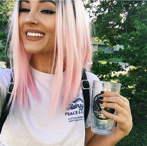It's important, especially with unique shades of hair dye, to emulate nature—keep the ends lighter and the root darker. uniwigs aspen mansfield tumblr hair pink short haircut ...