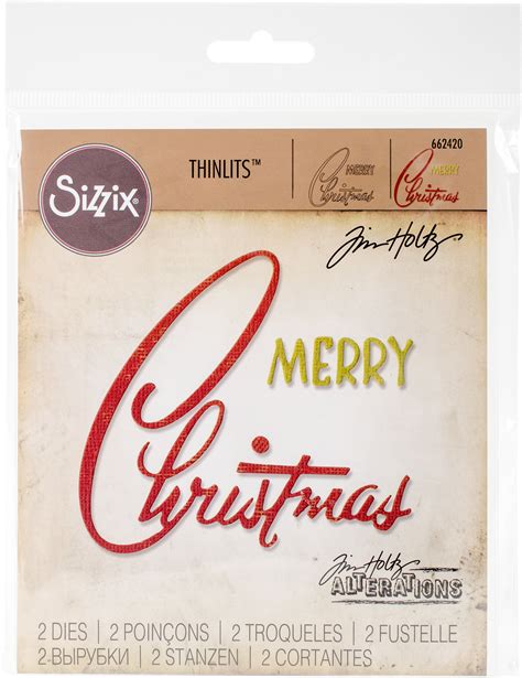Sizzix Thinlits Dies By Tim Holtz 2pkg Retro Merry Christmas 662420