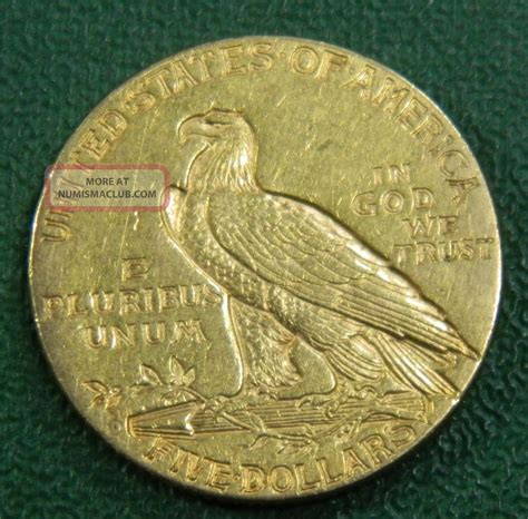 1909 D Indian Head Five Dollar Half Eagle 5 Solid Gold Coin 102709