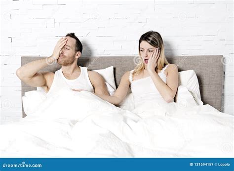 Bad Couple Conflict On Bed Couple Mistake Stock Image Image Of Pretty Home 131594157