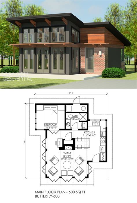 Contemporary Butterfly 600 Robinson Plans House Plan With Loft