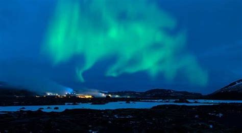 The Aurora Borealis Over Icelands Blue Lagoon Northern Lights See