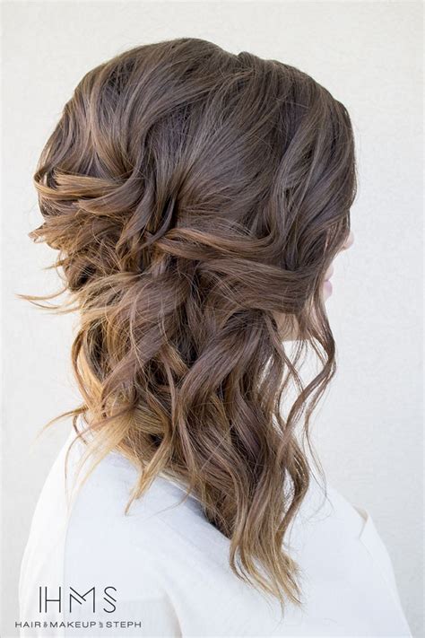 Bridesmaids loose bun with braid. Private Workshop | Medium length hair styles, Hair styles ...