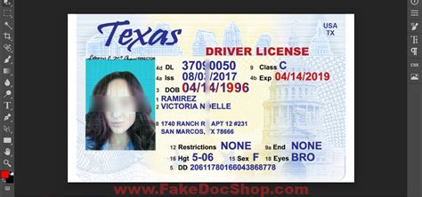 Texas Driver License Template In Psd Format Fakedocshop