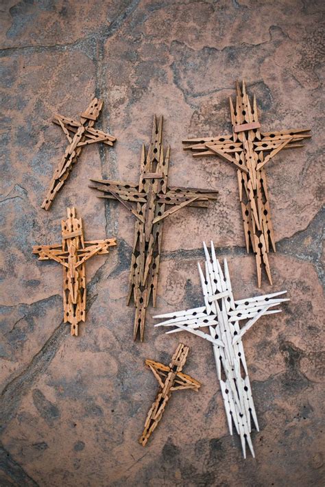 Diy Wooden Clothespin Cross Artesanías Con Pinzas De Ropa Cruces