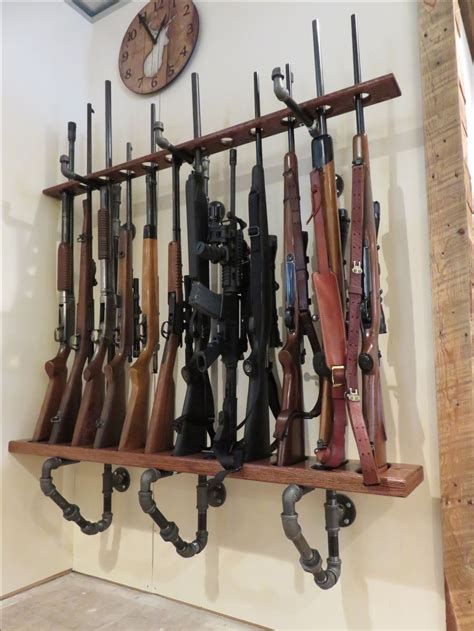 Both 9 gun and 3 gun rifle racks will lock up almost all standard type hunting. Pin on Guns
