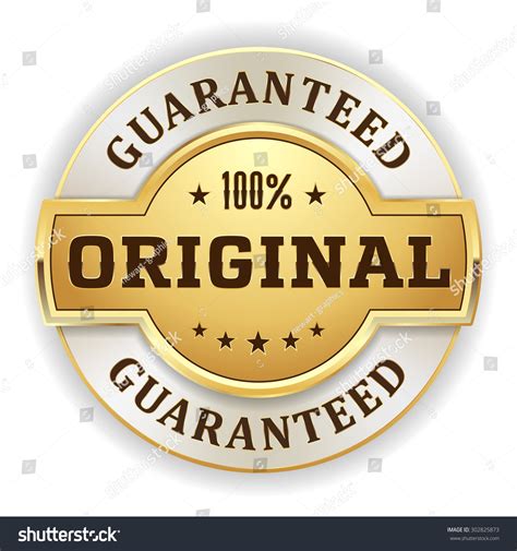 Gold 100 Percent Original Badge On Stock Vector 302825873 Shutterstock